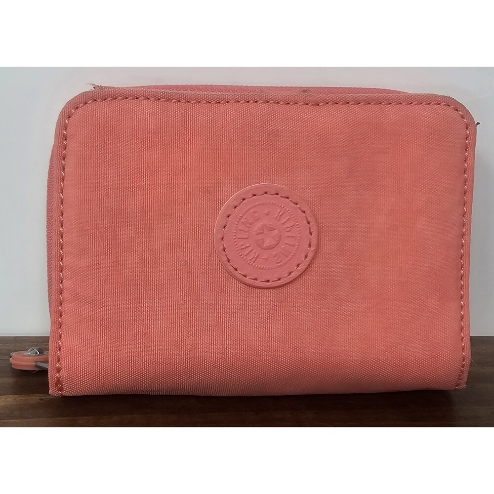 Kipling Money Love Zipper Wallet Coral Nylon RFID Blocking